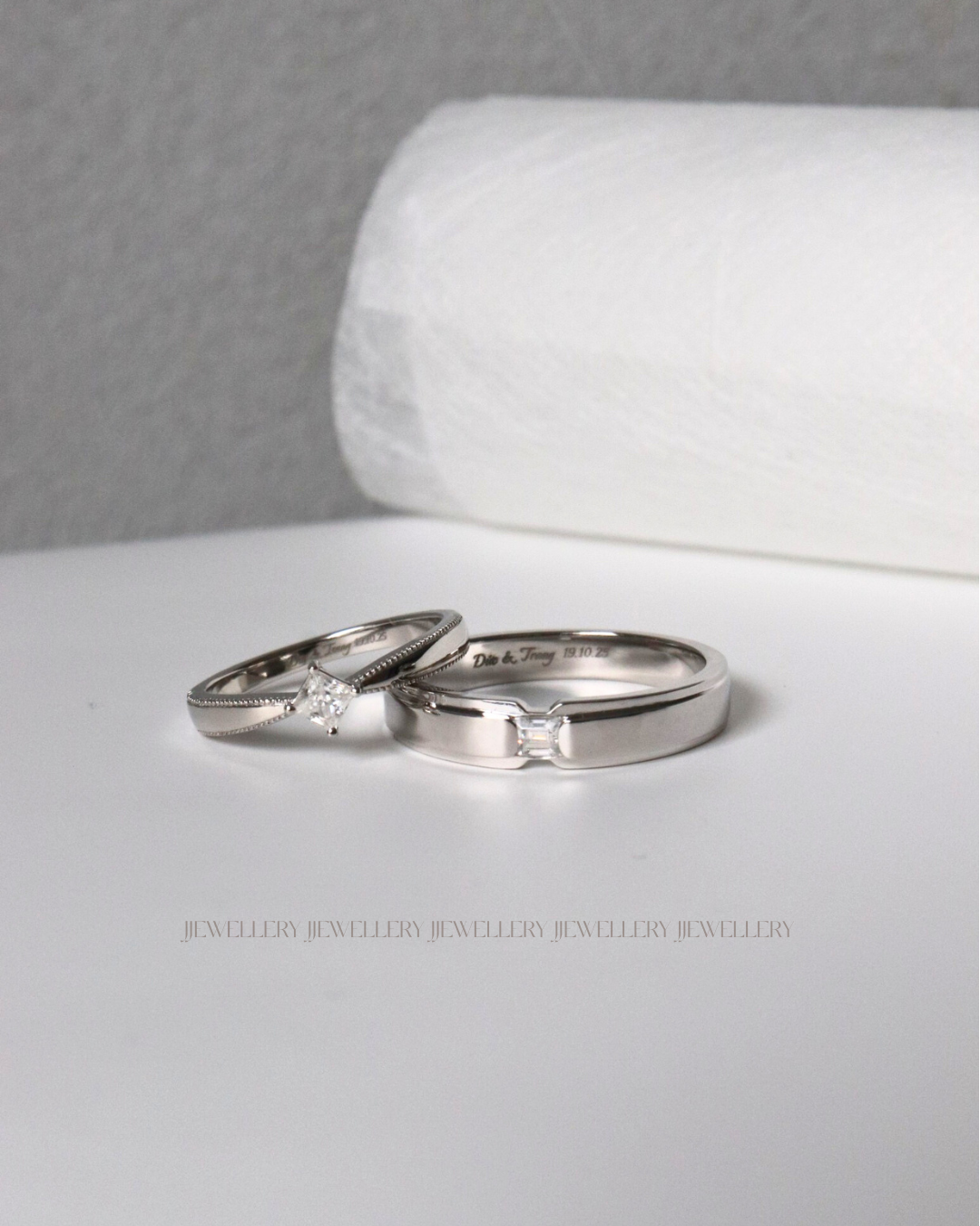 nhẫn cưới vàng trắng bạch kim JJ